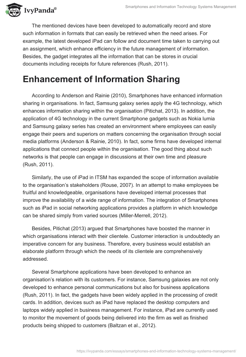 Smartphones and Information Technology Systems Management. Page 4