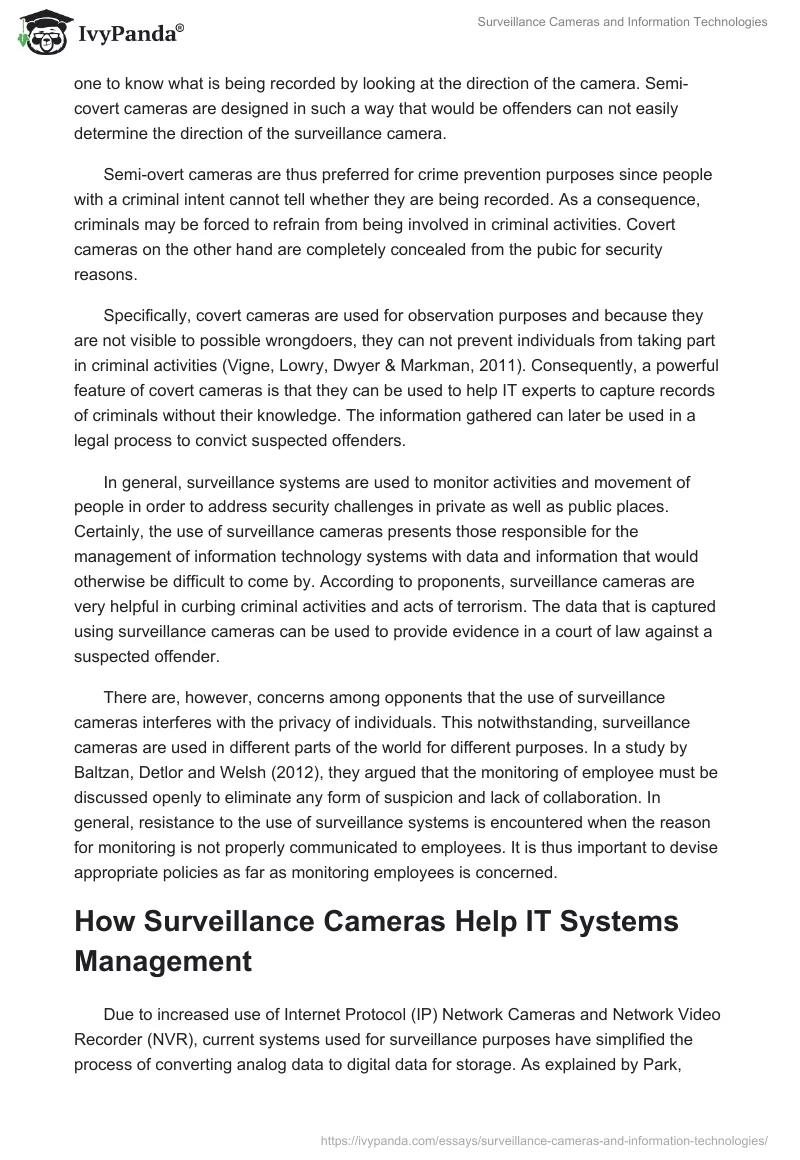 Surveillance Cameras and Information Technologies. Page 2