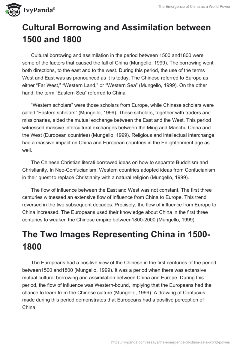 The Emergence of China as a World Power. Page 2