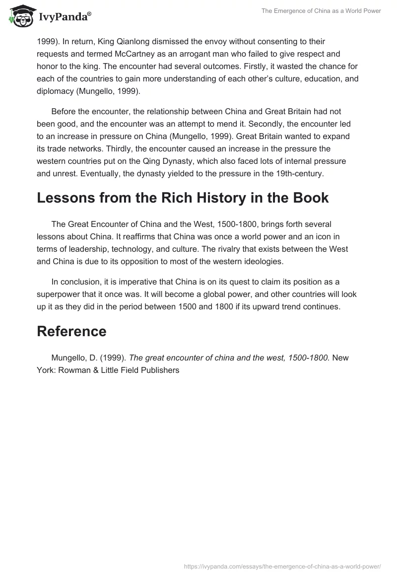 The Emergence of China as a World Power. Page 5