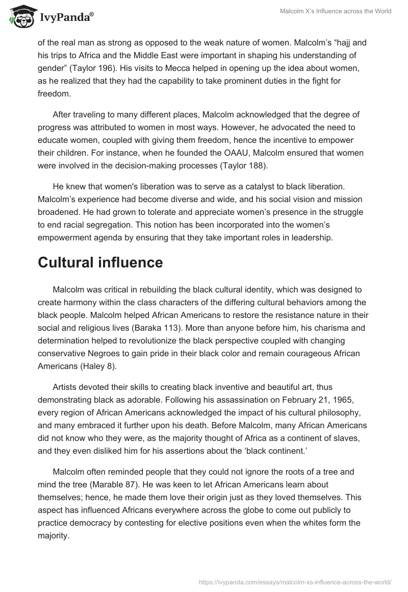 Malcolm X’s Influence across the World. Page 5