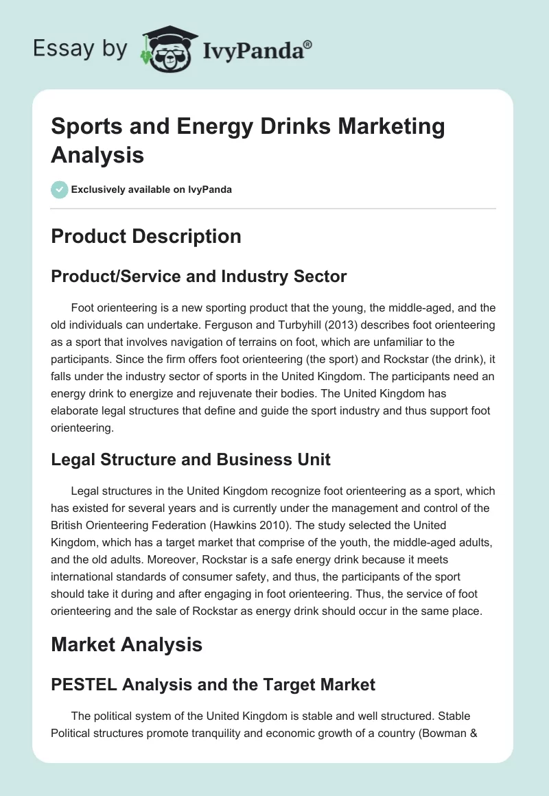 Sports and Energy Drinks Marketing Analysis. Page 1