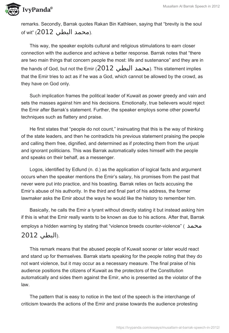 Musallam Al Barrak Speech in 2012. Page 3