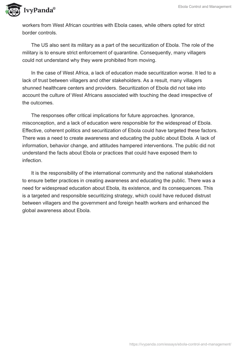 Ebola Control and Management. Page 2