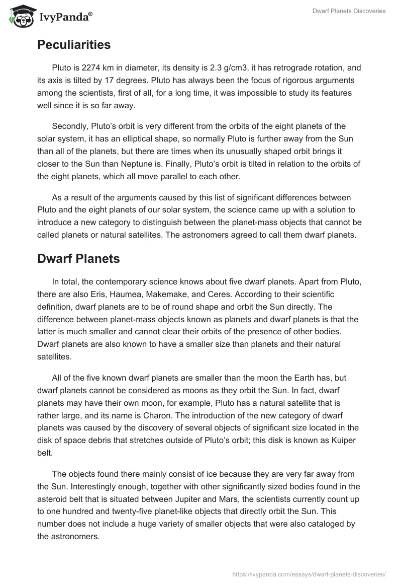 Dwarf Planets Discoveries. Page 2
