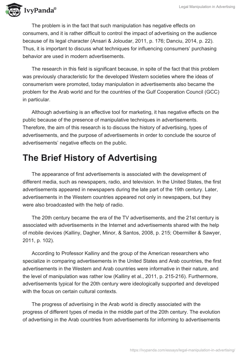 Legal Manipulation in Advertising. Page 2