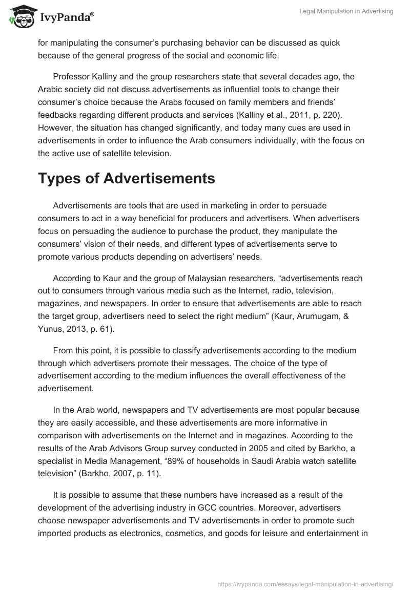 Legal Manipulation in Advertising. Page 3