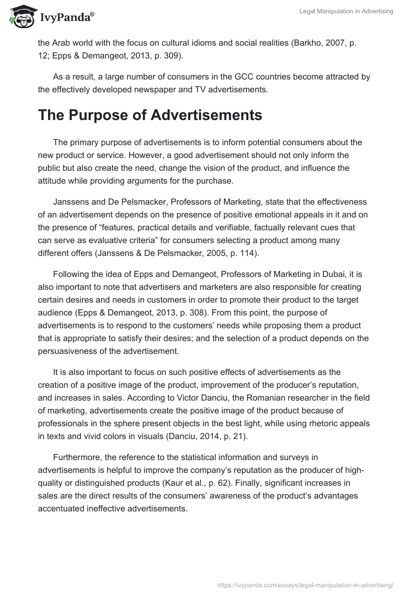 Legal Manipulation in Advertising. Page 4