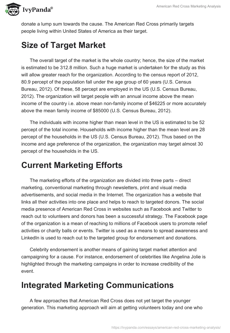American Red Cross Marketing Analysis. Page 3