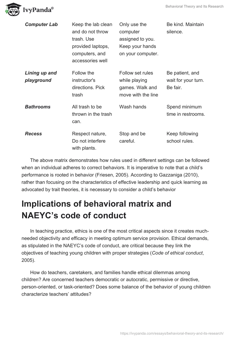 Behavioral Theory and Its Research. Page 2
