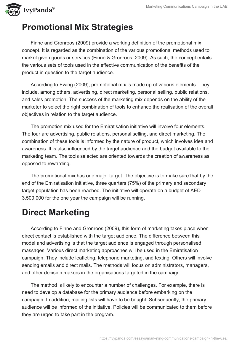 Marketing Communications Campaign in the UAE. Page 4