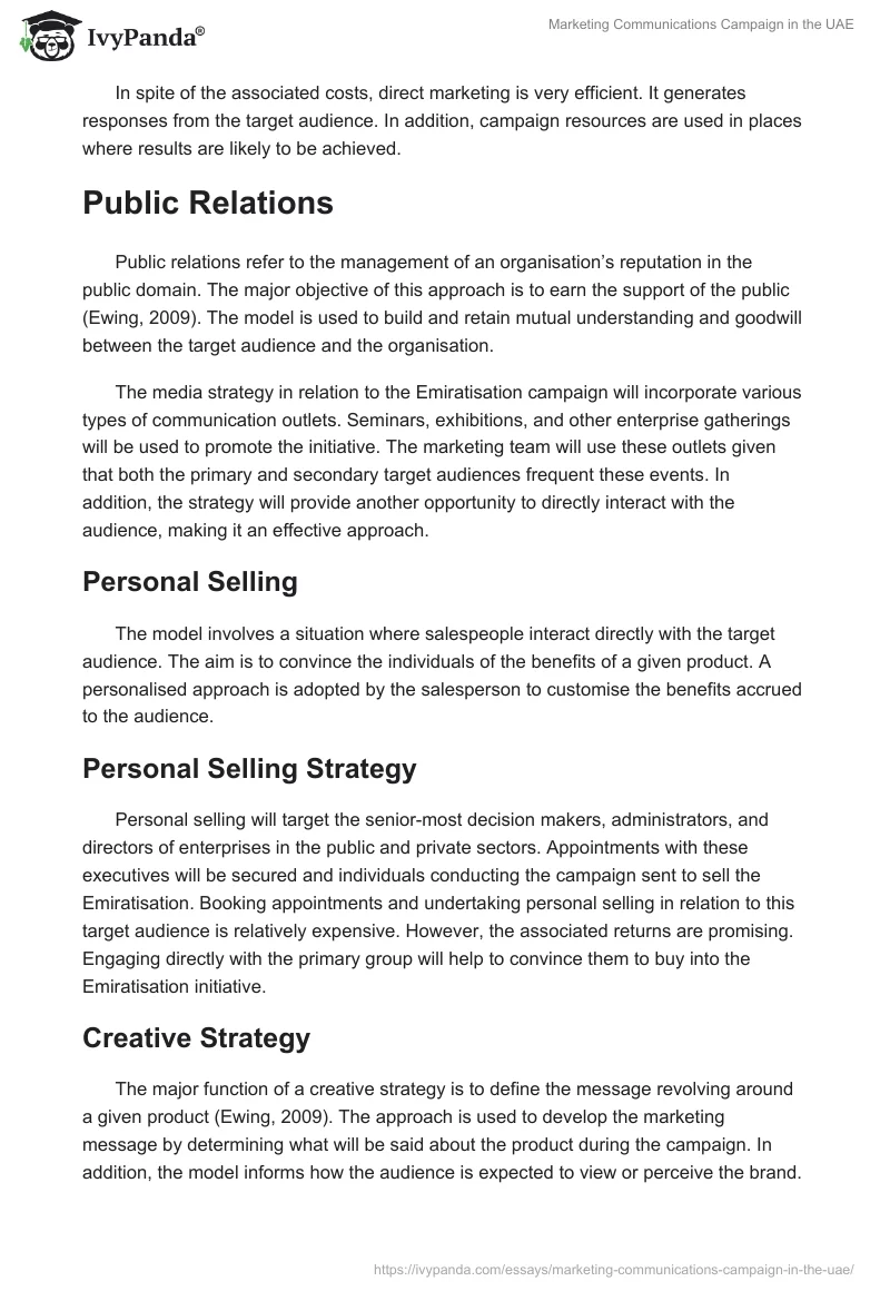 Marketing Communications Campaign in the UAE. Page 5