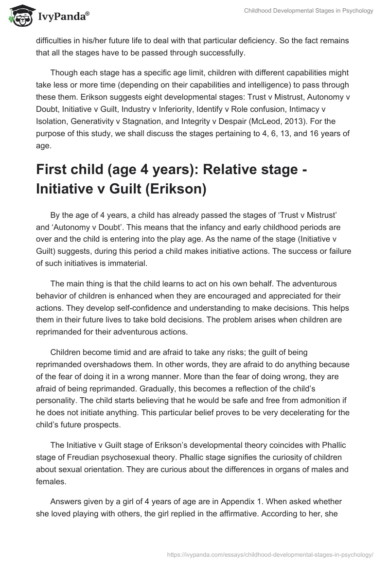 Childhood Developmental Stages in Psychology. Page 2
