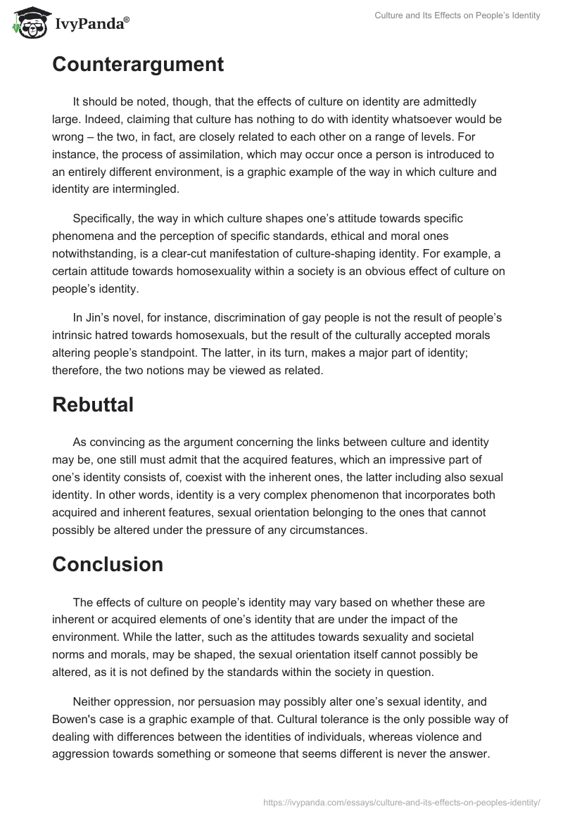 Culture and Its Effects on People’s Identity. Page 3