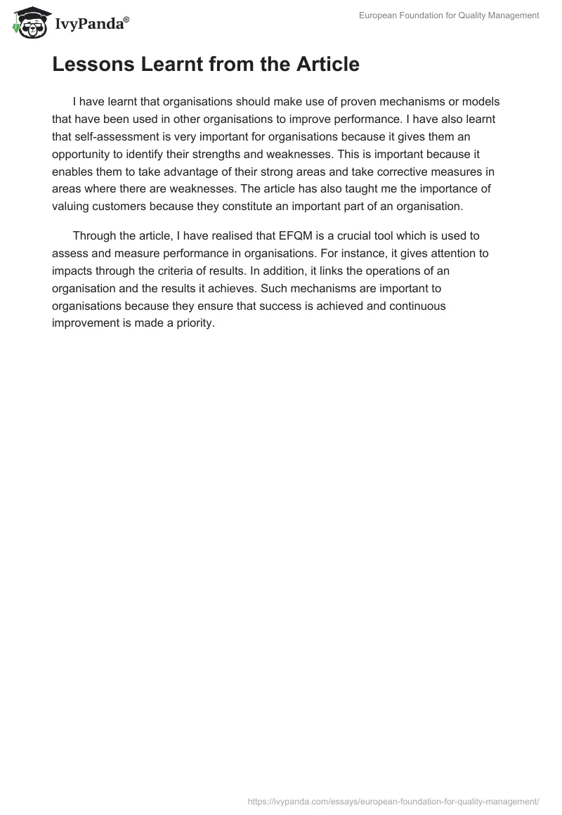 European Foundation for Quality Management. Page 3
