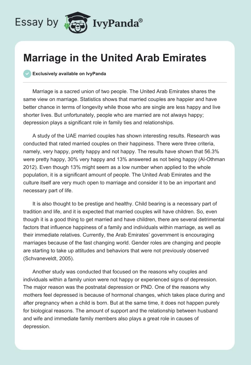 Marriage in the United Arab Emirates. Page 1