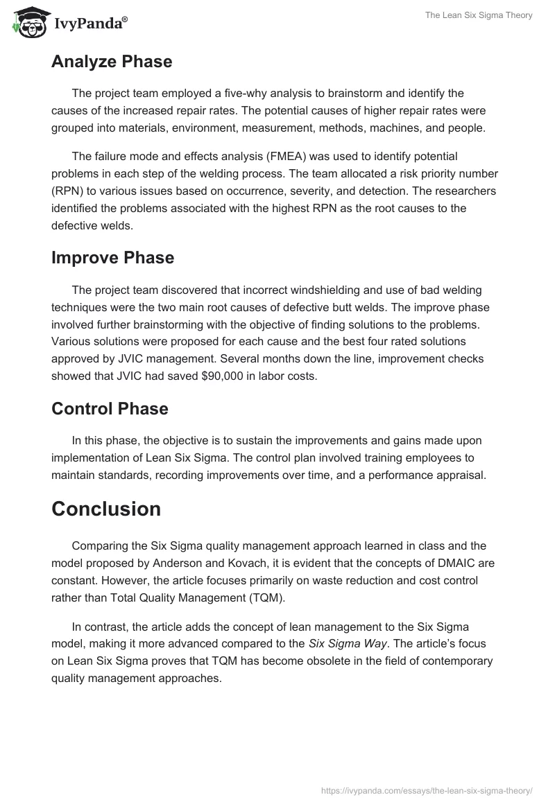 The Lean Six Sigma Theory. Page 3