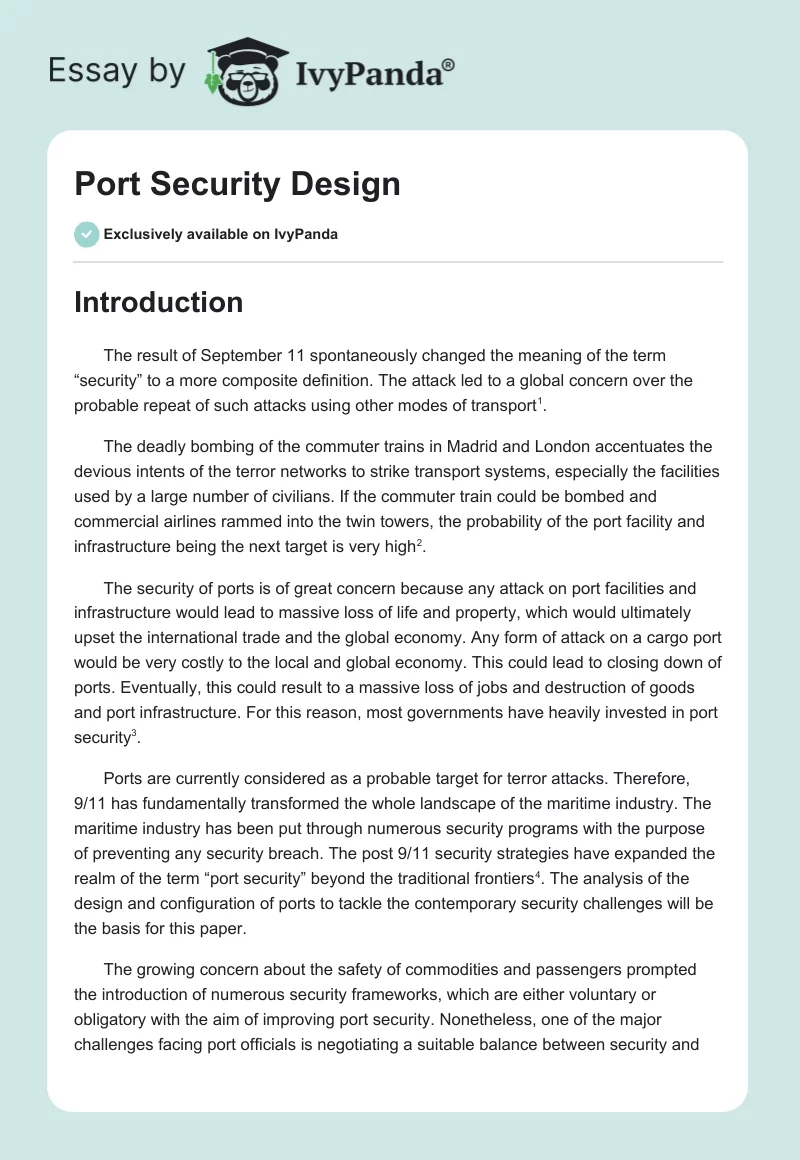 Port Security Design. Page 1