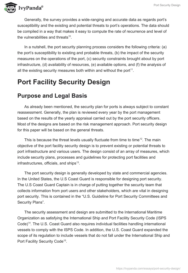 Port Security Design. Page 3