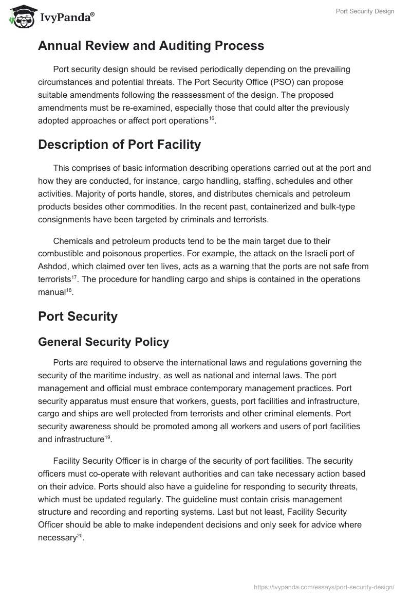Port Security Design. Page 4