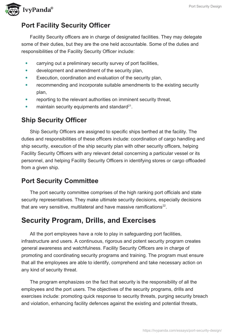 Port Security Design. Page 5