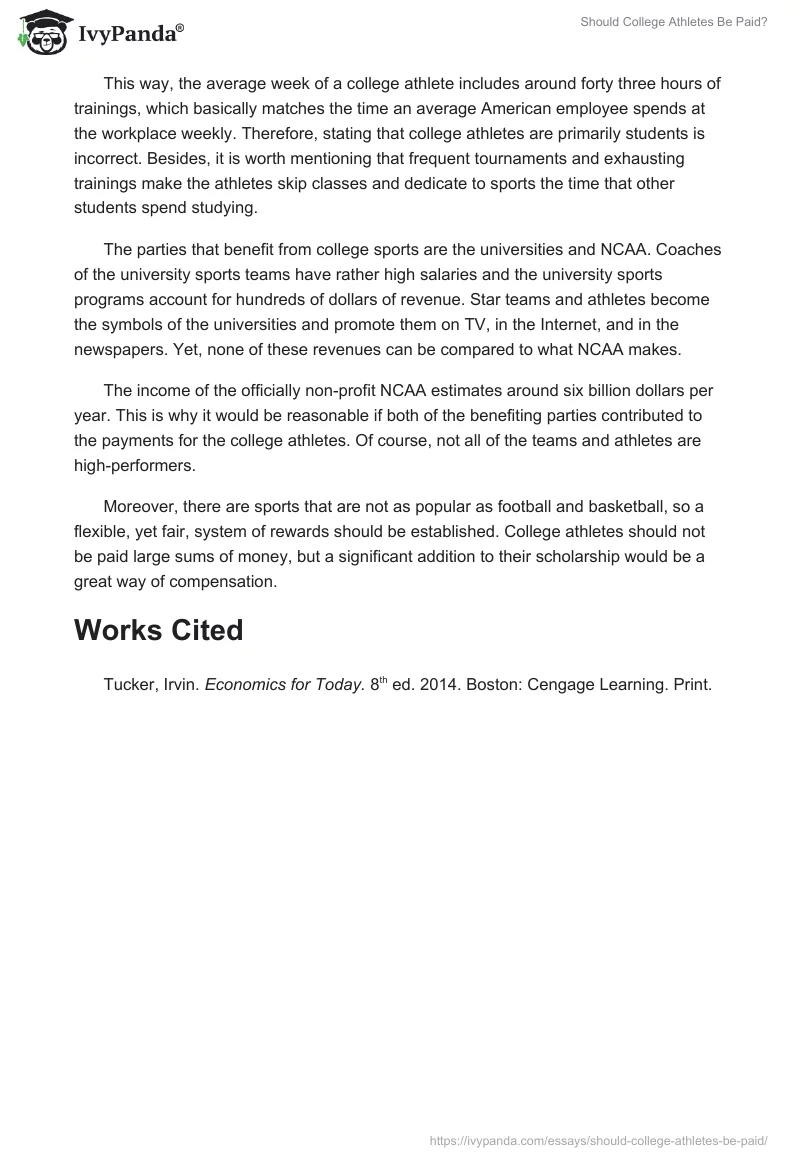 Should College Athletes Be Paid?. Page 2