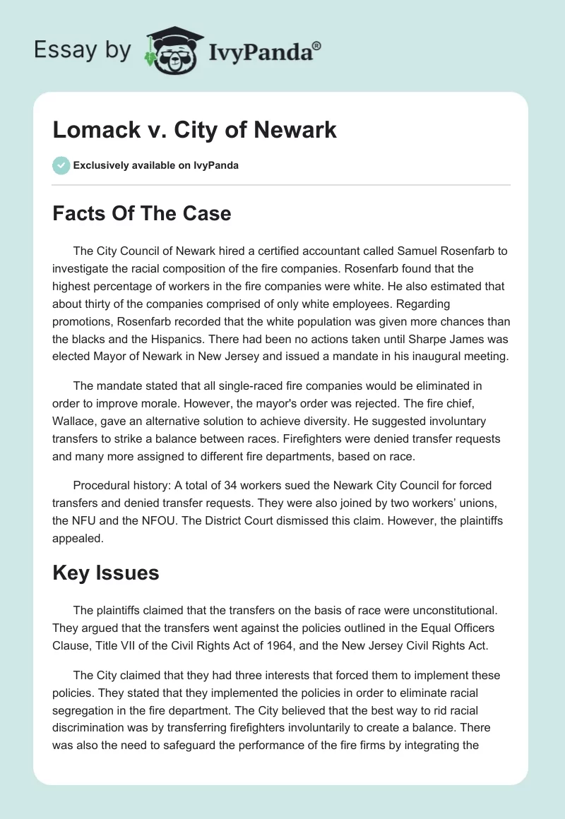 Lomack v. City of Newark. Page 1