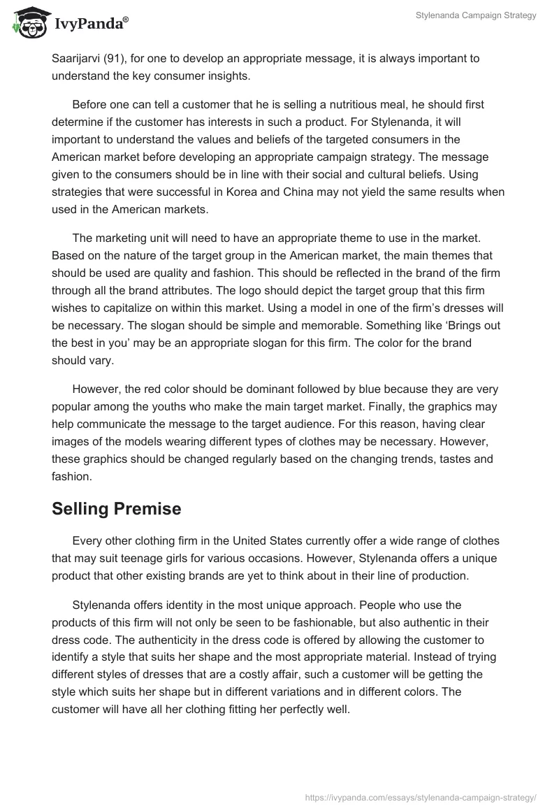 Stylenanda Campaign Strategy. Page 2