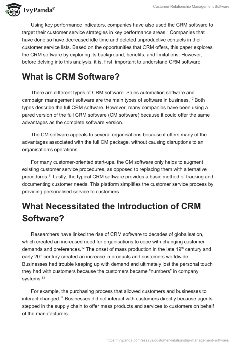 Customer Relationship Management Software. Page 2
