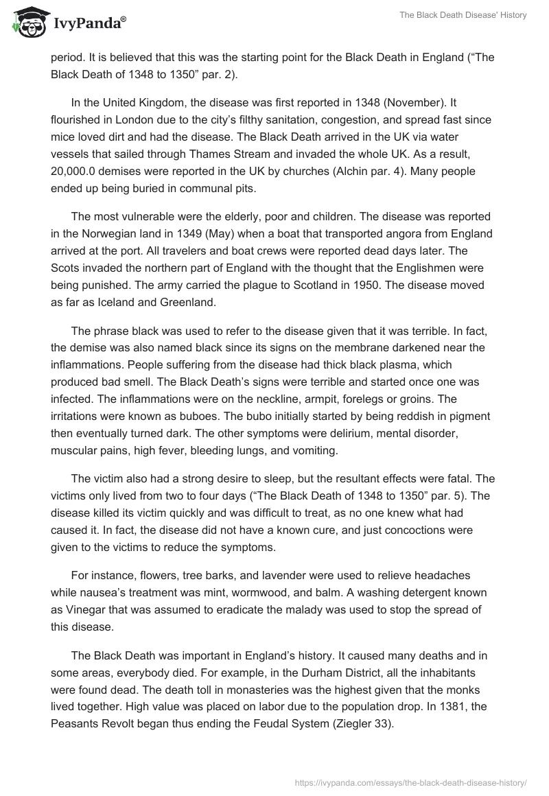 The Black Death Disease' History. Page 2
