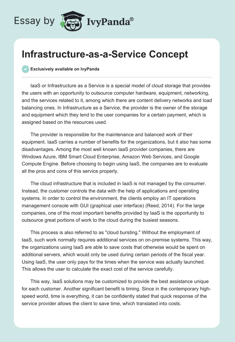 Infrastructure-as-a-Service Concept. Page 1