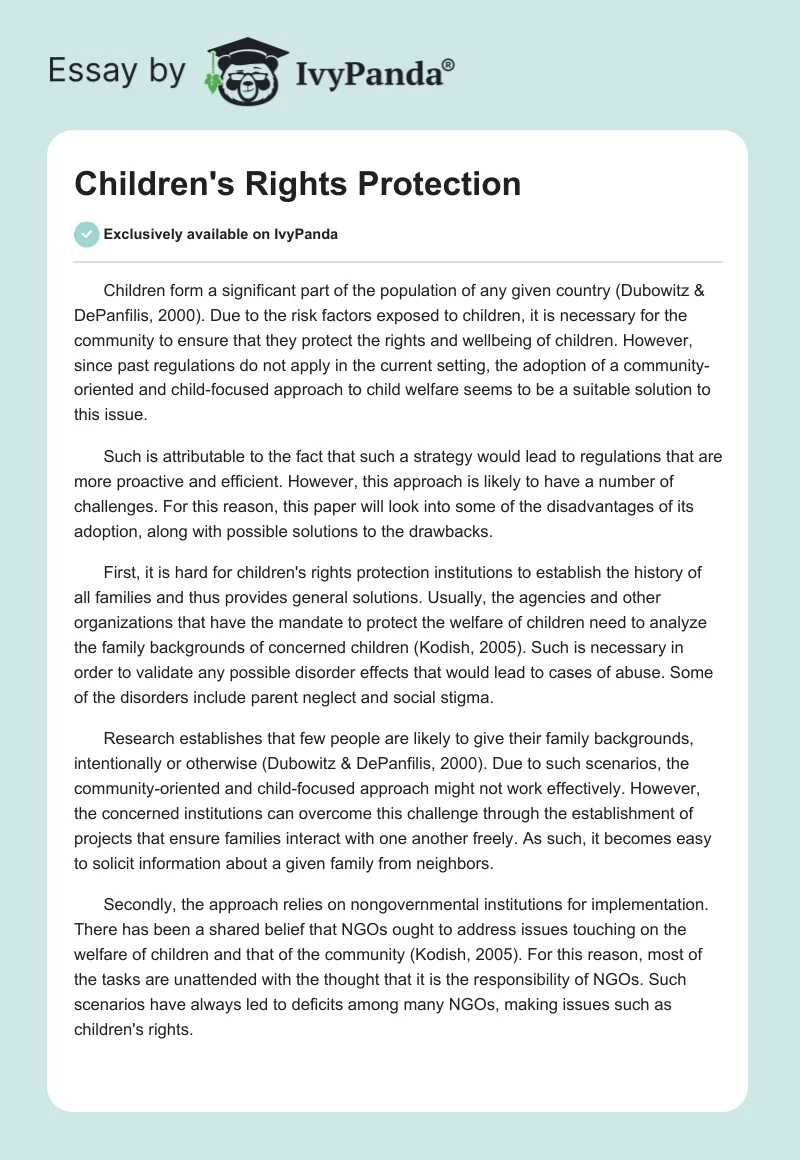 Children's Rights Protection. Page 1