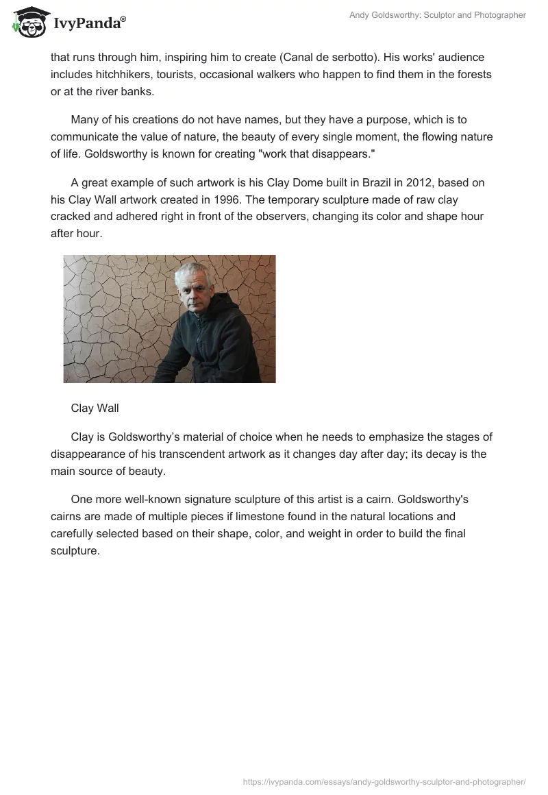 Andy Goldsworthy: Sculptor and Photographer. Page 2