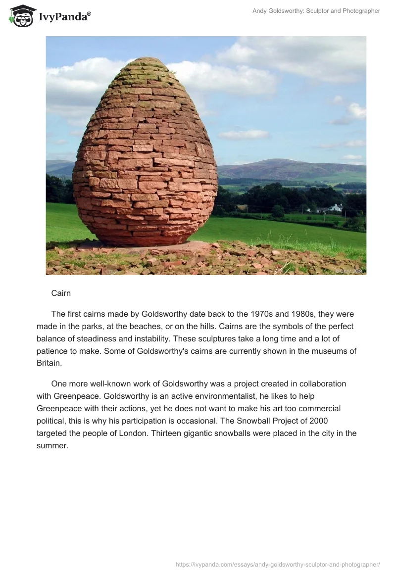 Andy Goldsworthy: Sculptor and Photographer. Page 3