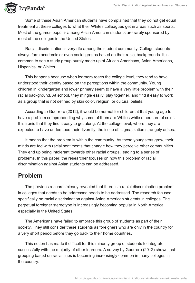 Racial Discrimination Against Asian American Students. Page 2