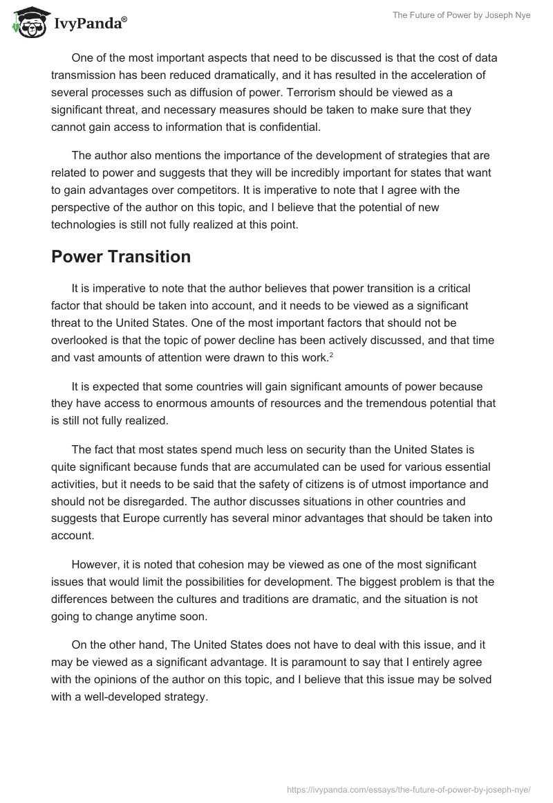 "The Future of Power" by Joseph Nye. Page 3