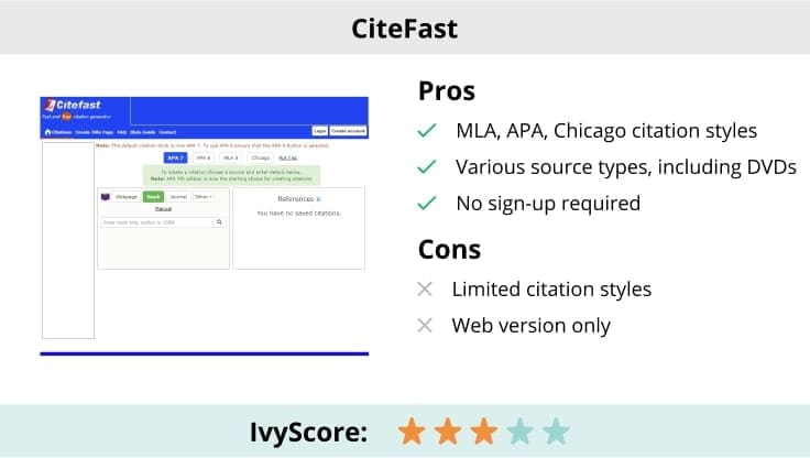 CiteFast reference generator.