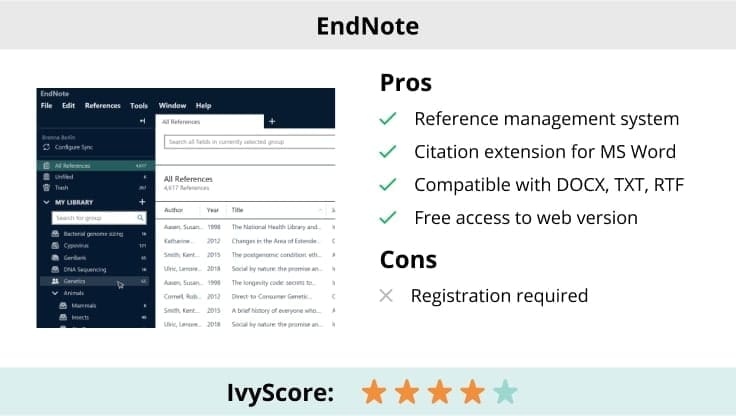 EndNote citation generator.