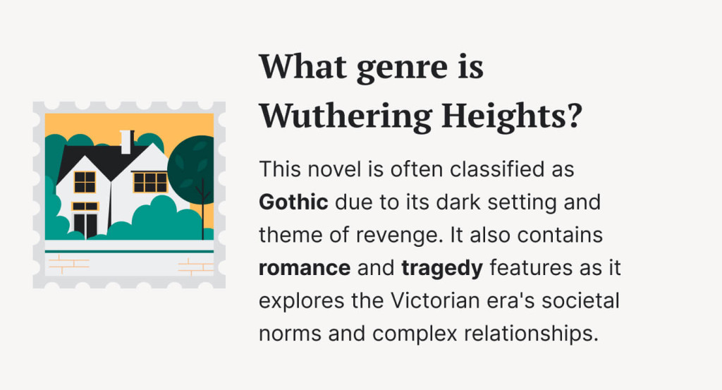 This image explains what are the main genres in Wuthering Heights novel.