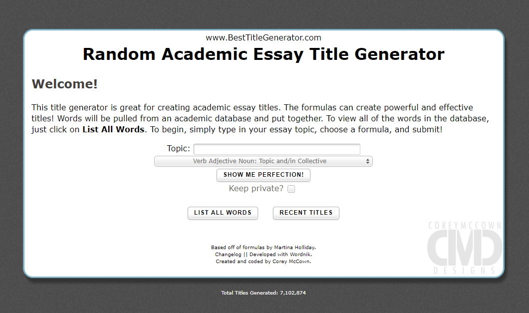 online thesis title generator