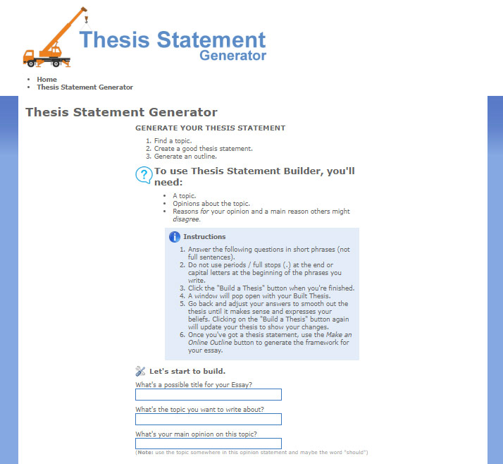 Thesis statement creator