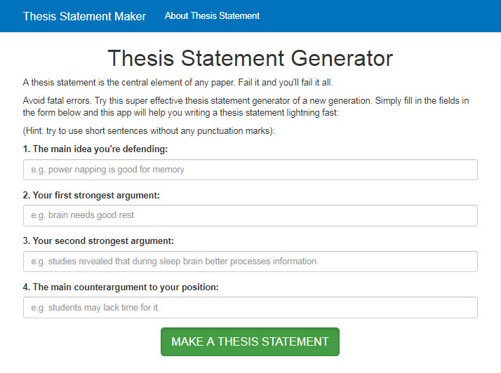 online thesis statement creator
