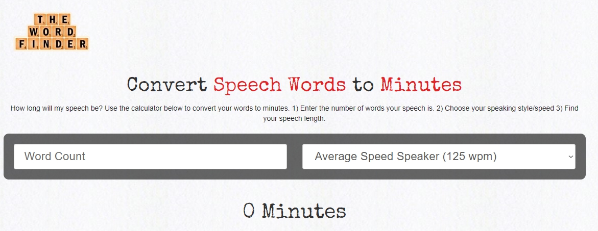 how many words ten minute speech