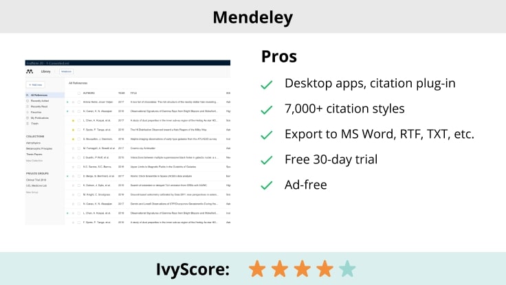 Mendeley APA reference management software