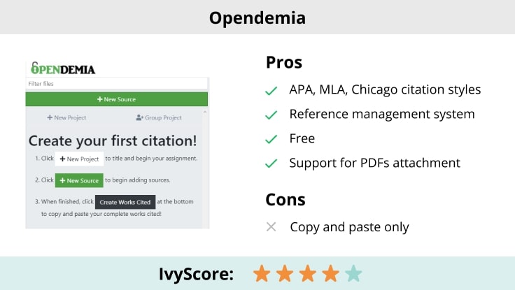 Opendemia Reference Management System.