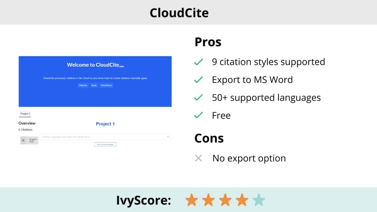 CloudCite Free MLA Generator.