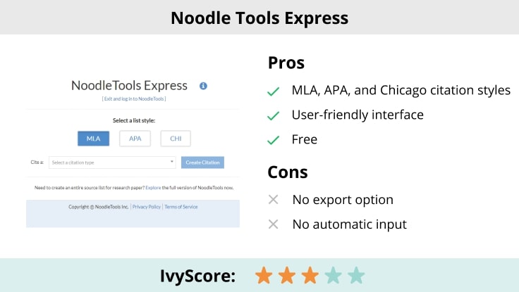 Noodle Tools Express Citation Maker.